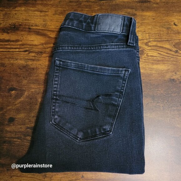 American Eagle Jeans 2 R Dream Jegging Super Hi Rise Tummy Control Black Wash - Picture 3 of 13